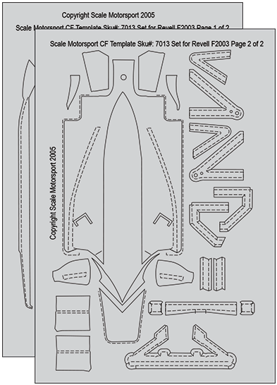 Ferrari F2003 CF Template Set SKU #7002