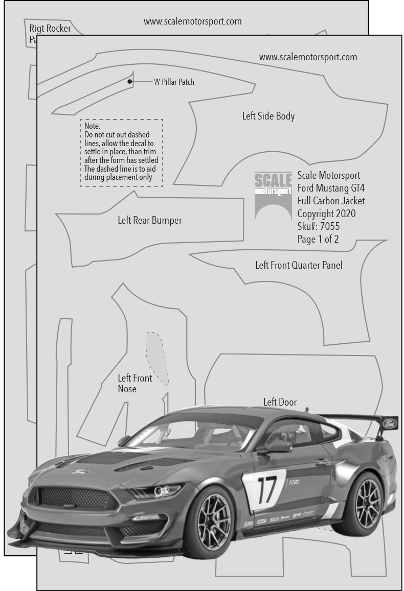 Mustang GT4 Book Matched FULL CARBON JACKETS SKU #7055/7056