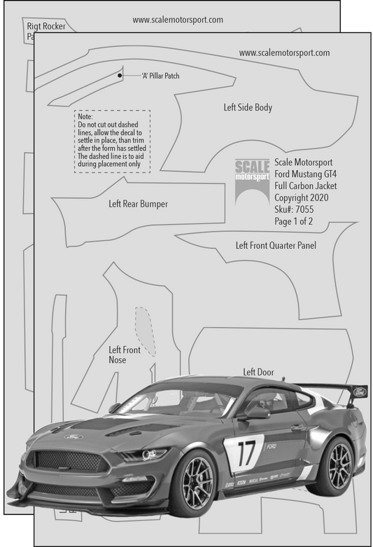 Mustang GT4 Book Matched FULL CARBON JACKETS SKU #7055/7056