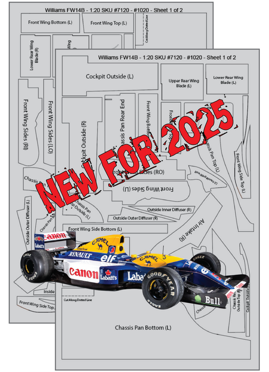 Williams FW14B 1:20 Carbon Fiber Template Set SKU #7120