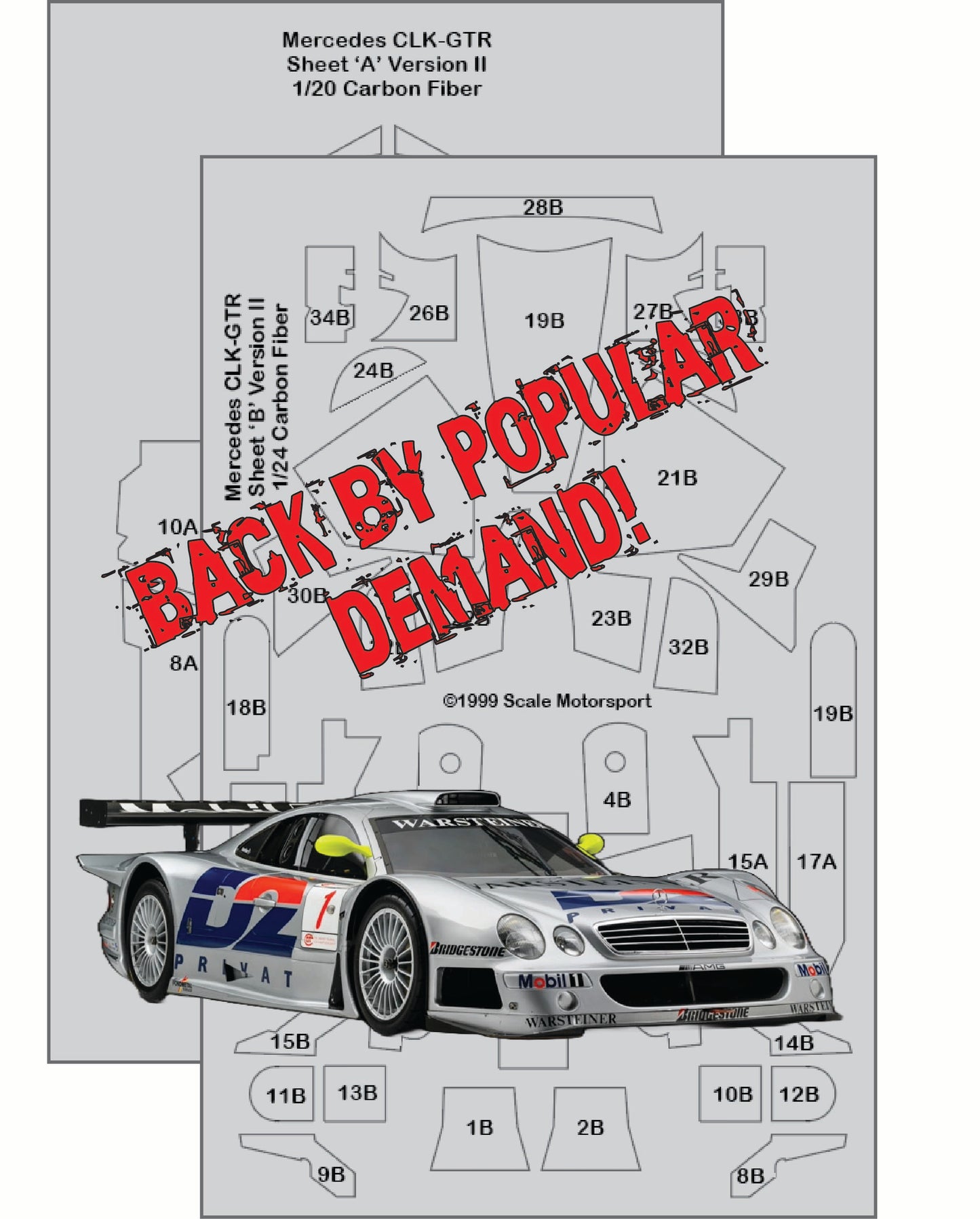 Mercedes CLK-GTR Carbon Fiber Template Set SKU #7260