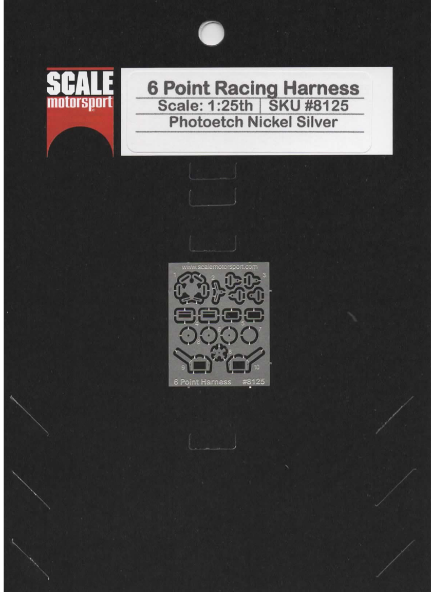 6-Point Racing Harness Photoetch Set 1:25th SKU #8125
