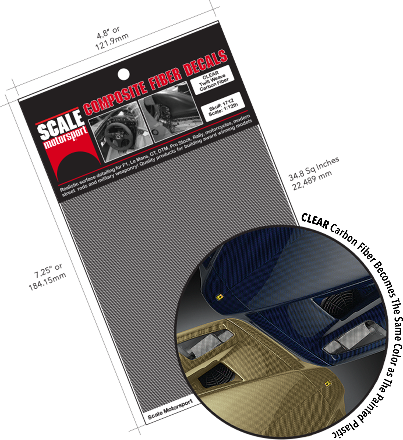 Carbon Fiber Twill Weave CLEAR Decal Series 1700