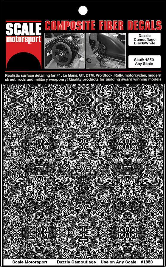 Dazzle Camouflage Black/White Decal SKU #1850
