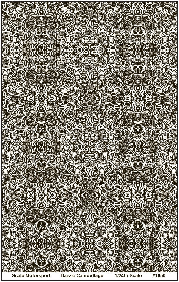 Dazzle Camouflage Black/White Decal SKU #1850