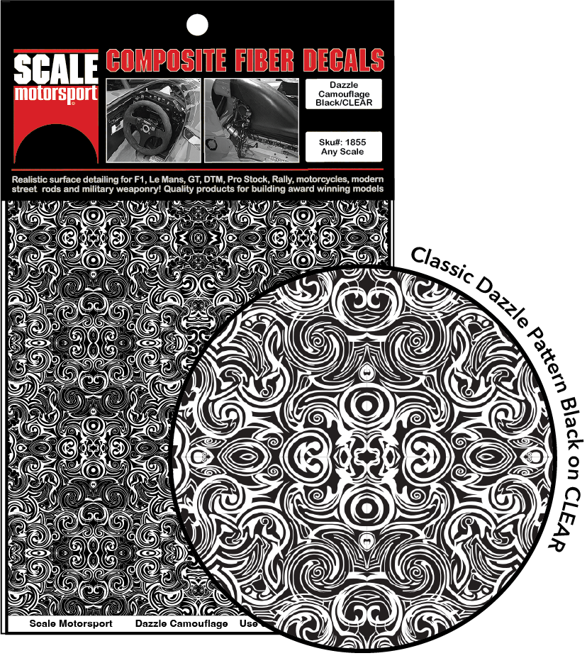 Dazzle Camouflage CLEAR Waterslide Decal SKU #1855
