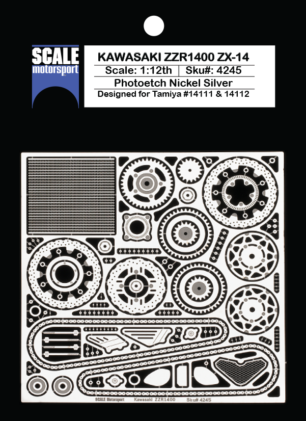 額付きの絵 Kawasaki ZZR1400 ZX-14 Photoetch Set SKU #4245 – Scale
