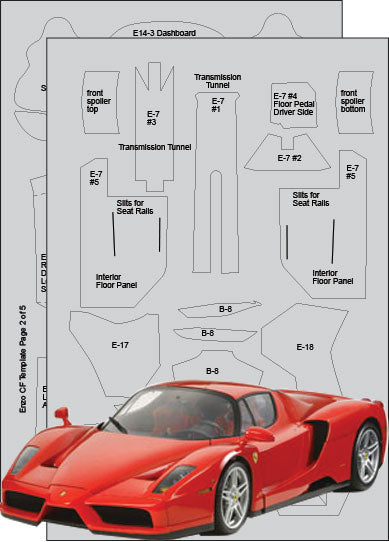 Enzo Ferrari Composite Fiber Template Set Sku#: 7009 - Scale Motorsport