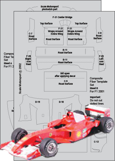 F1 2001 Composite Fiber Template Set SKU #7017