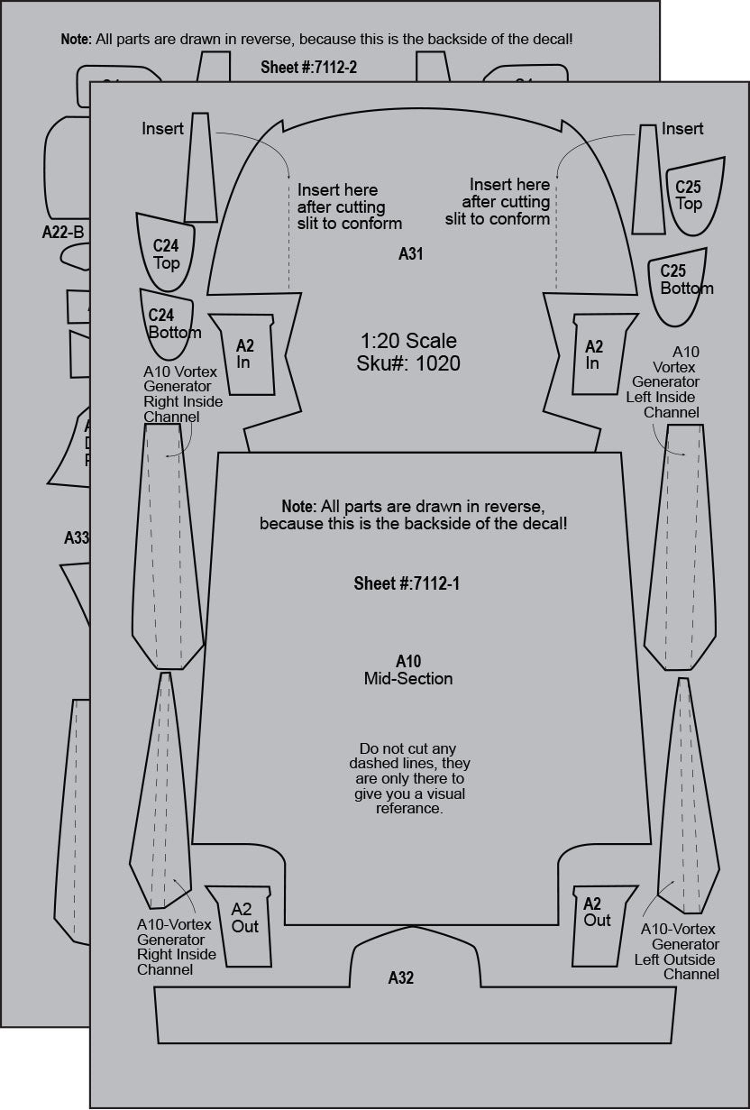 Porsche 911 GT1 Carbon Fiber Template Set SKU #7112
