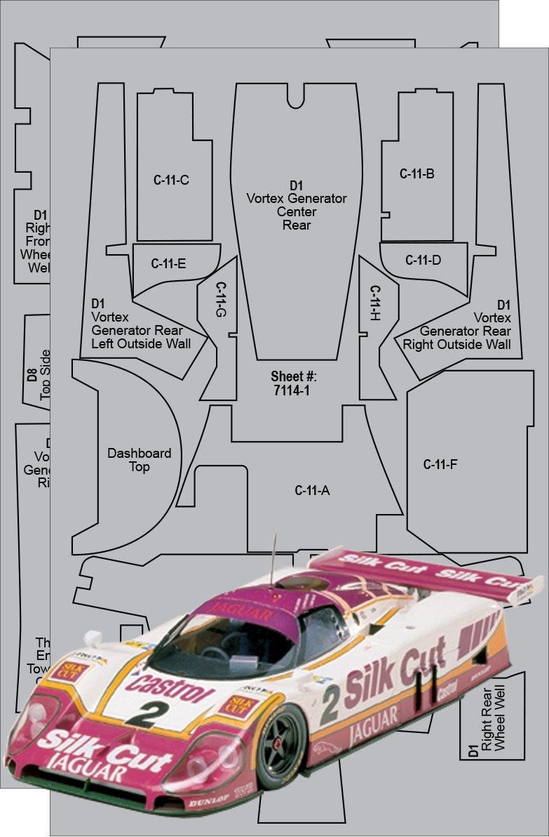 Jaguar XJR 9LM Composite Fiber Template Set SKU #7114