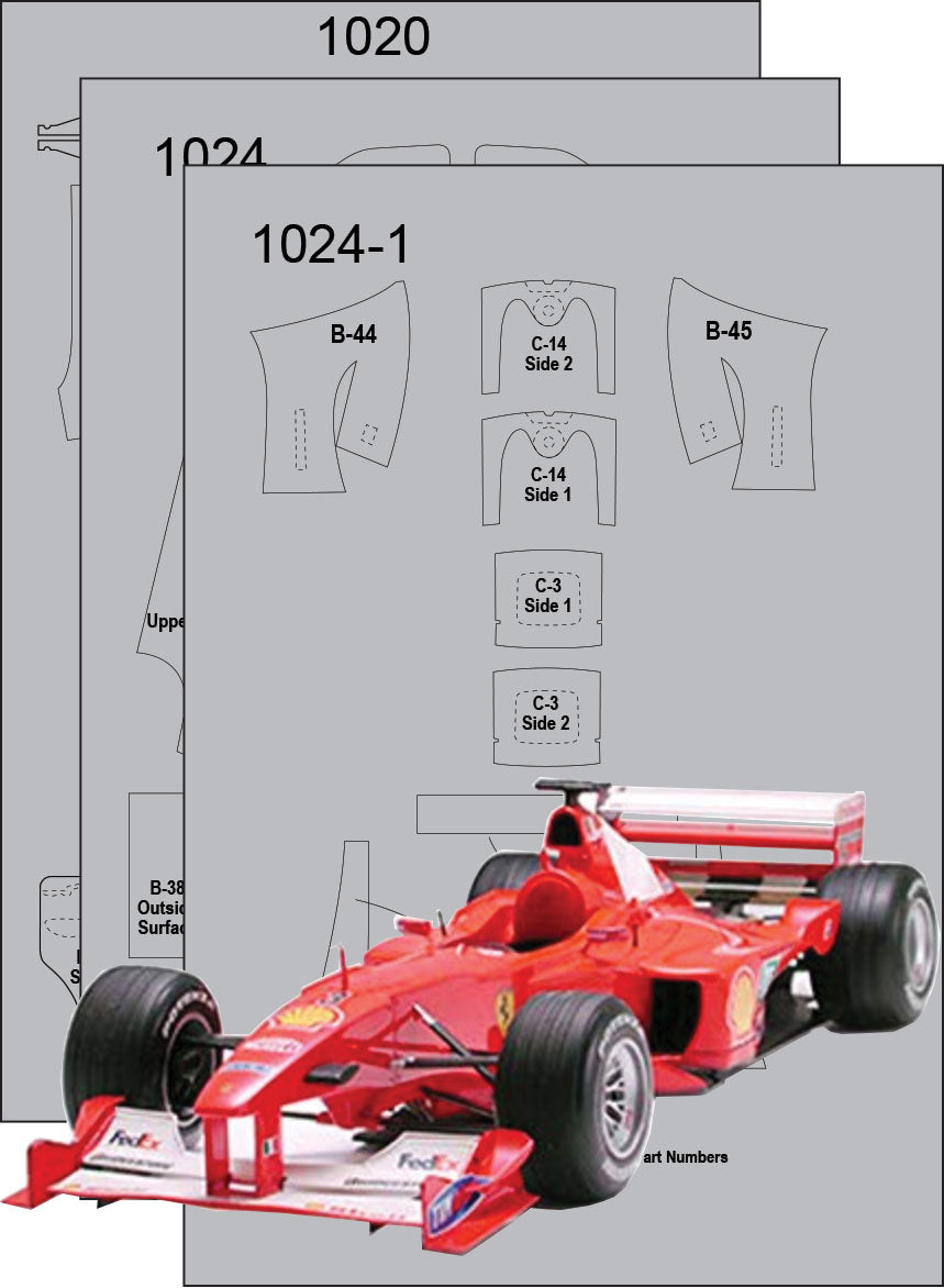 Ferrari F1 2000 Composite Fiber Template Set SKU #7119