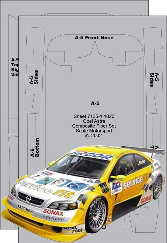 Opel Astra DTM Composite Fiber Template Set SKU #7135