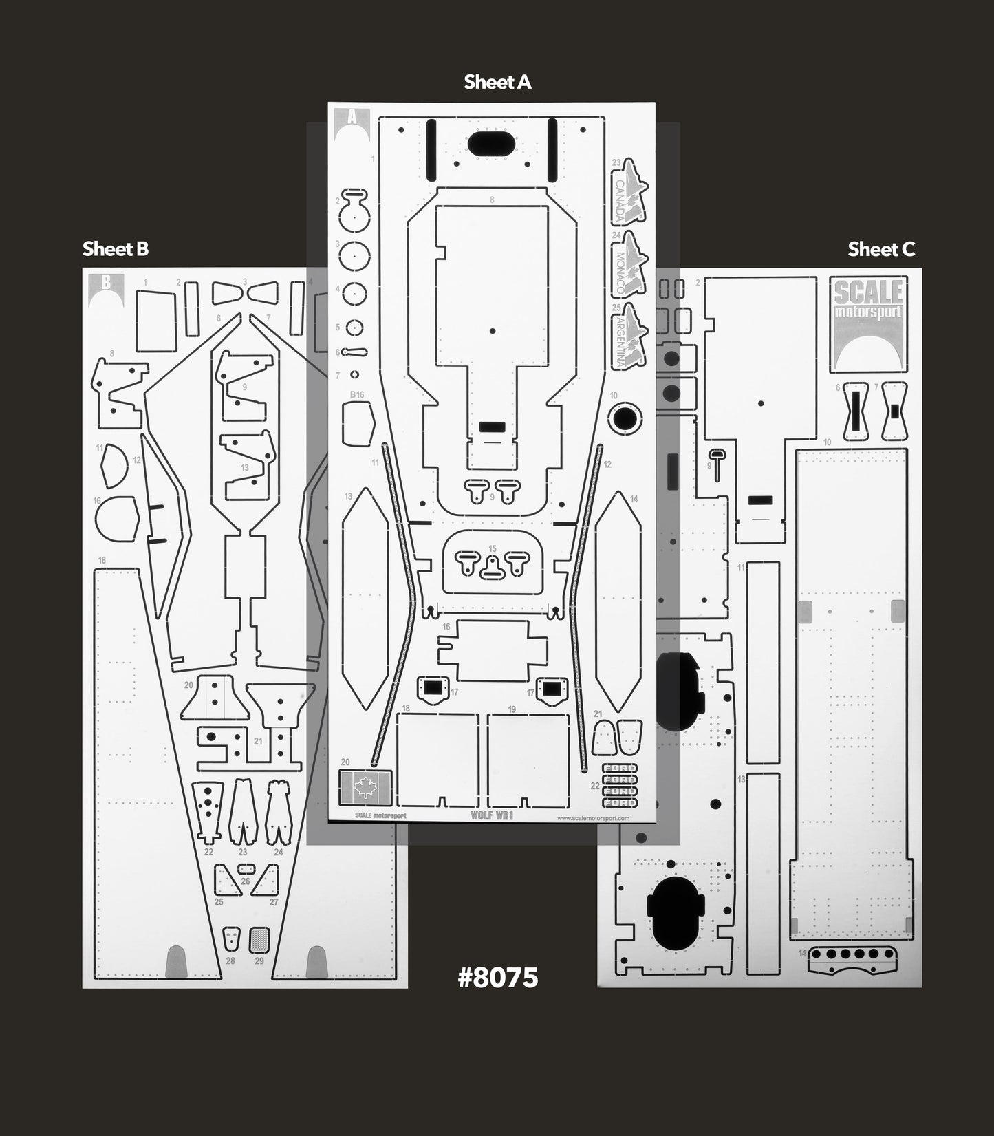 Wolf WR1 F1 1:12th Scale Photoetch Set SKU #8075