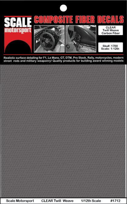 Carbon Fiber Twill Weave CLEAR Decal Series 1700
