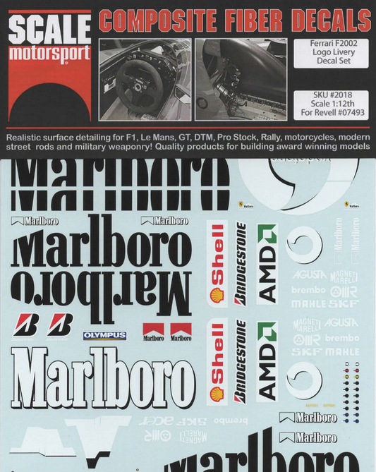 Ferrari F2002 1:12 Livery Set SKU #2018