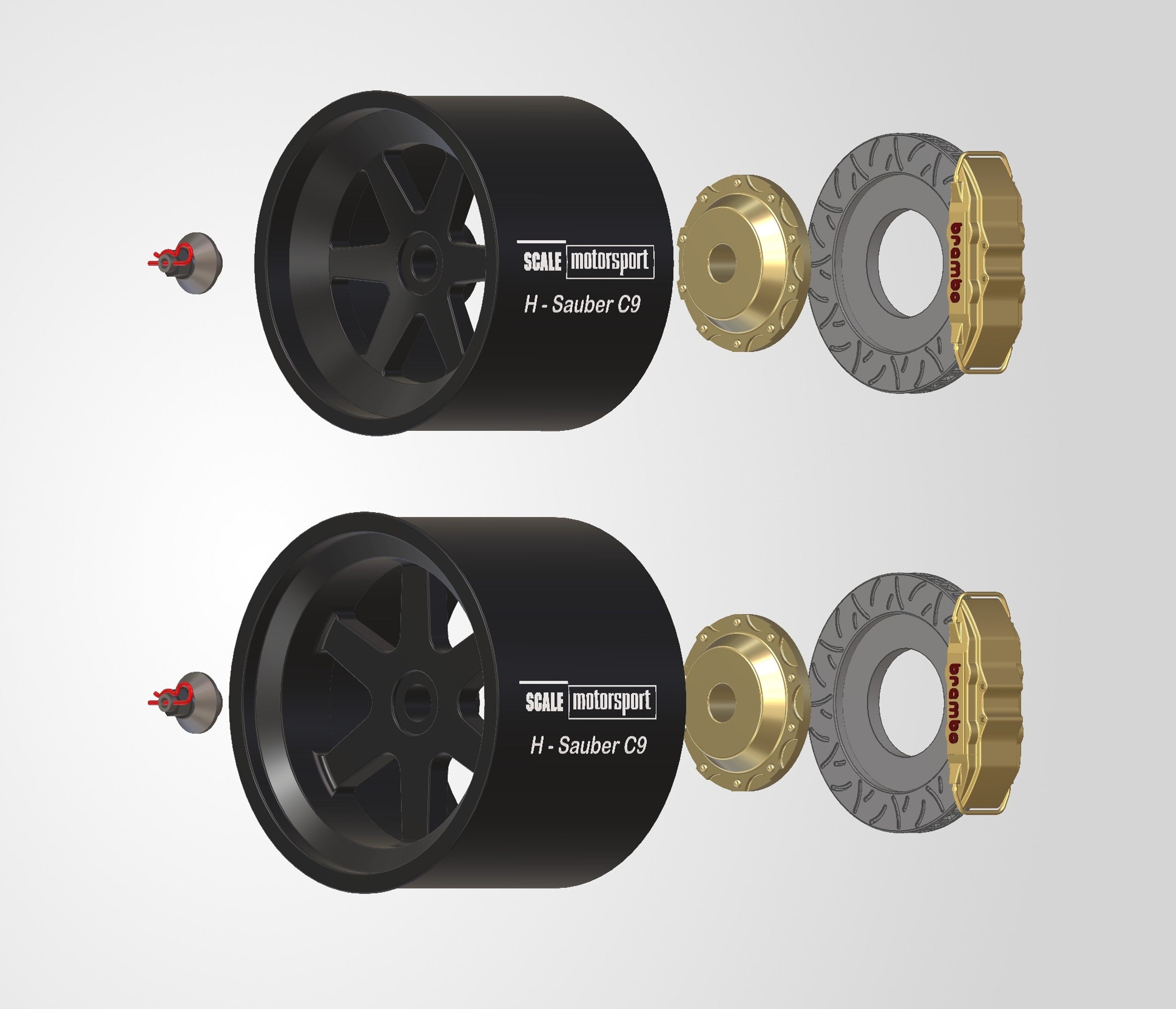 Sauber Mercedes C9 3D Printed Wheel Set SKU #61132 – Scale Motorsport