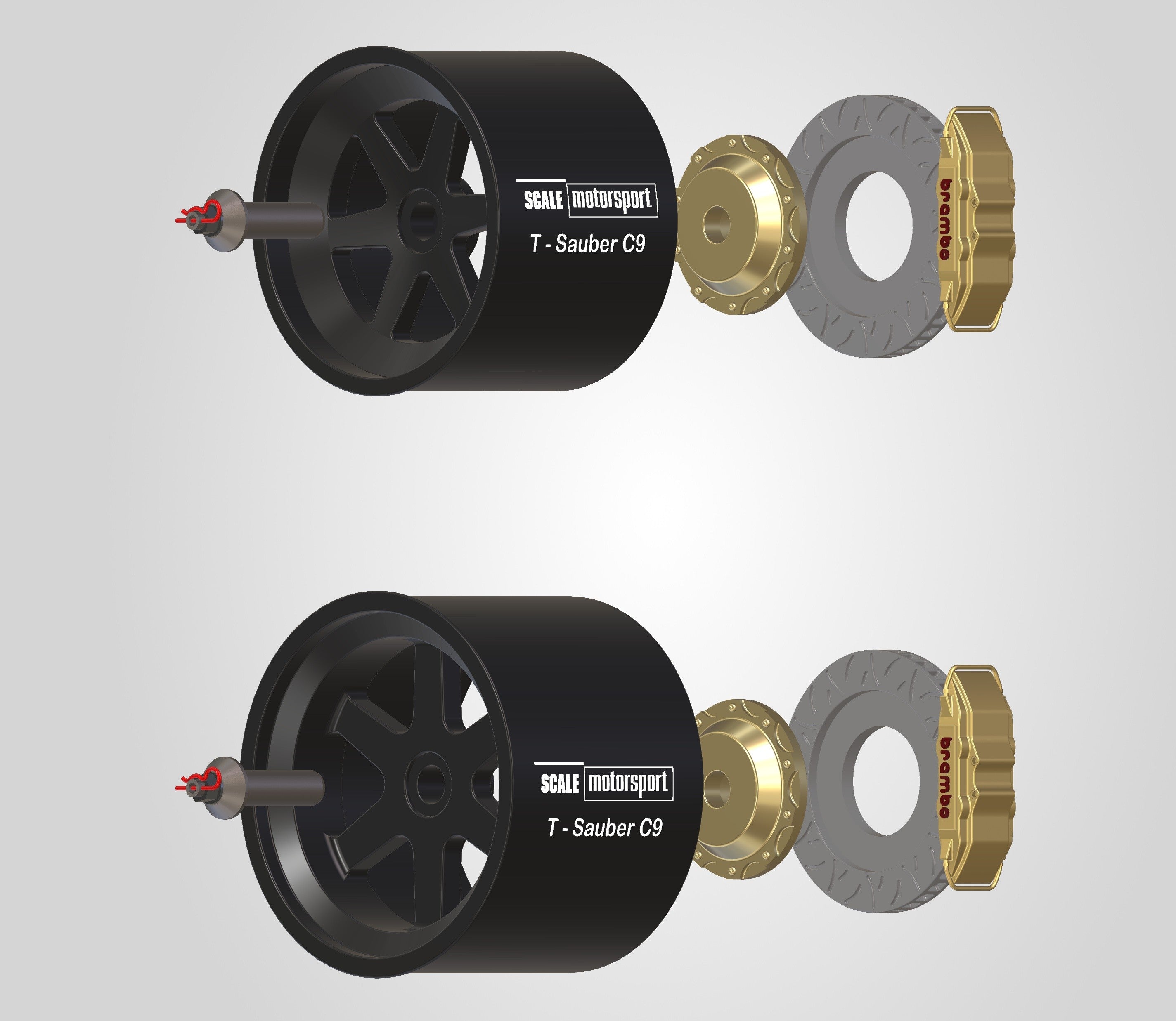 Sauber Mercedes C9 3D Printed Wheel Set SKU #6113 – Scale Motorsport