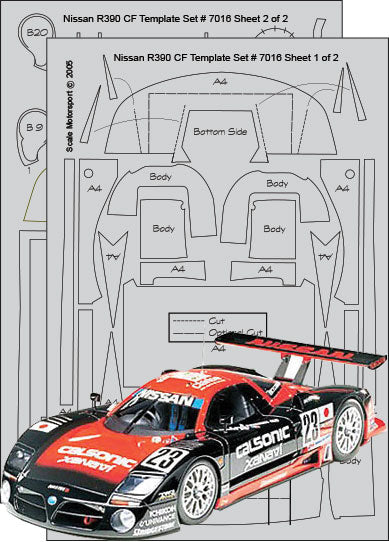 TAMIYA 1/10 NISSAN R390GT1 RCボディ パーツデカール Nissan R390 GT1 CFT Set SKU #7016 – Scale Motorsport