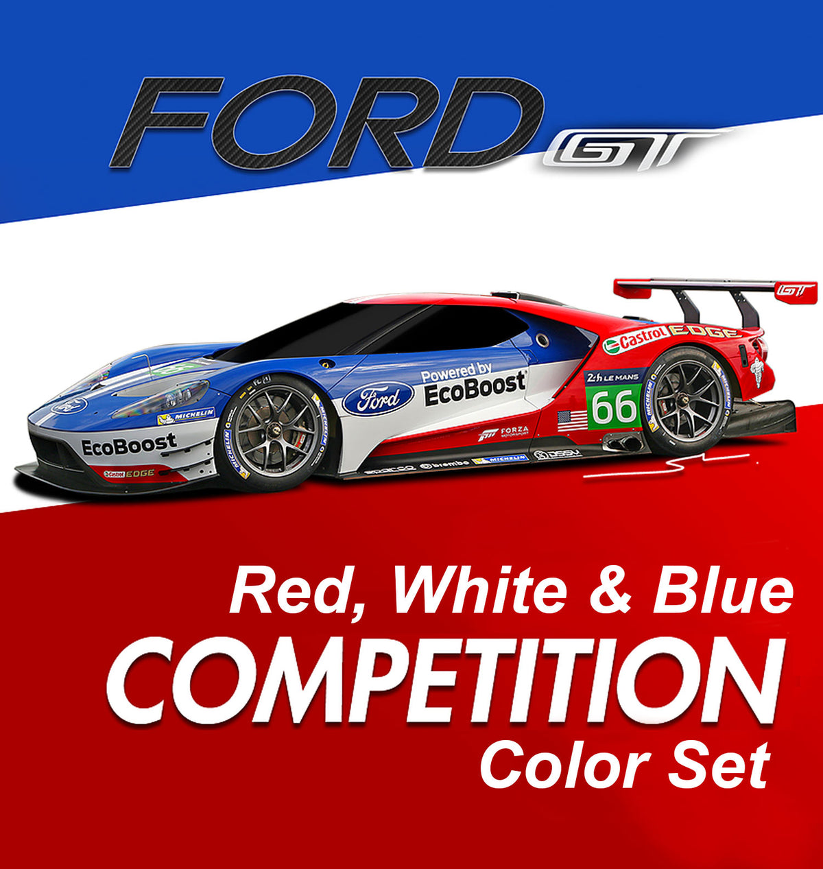 Ford GT Red-White-Blue Set Sku#: 5513